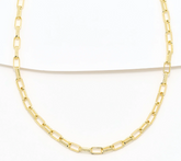 David Markstein Sterling Silver Gold Clad Premiere Luxe Paperclip 18" Necklace